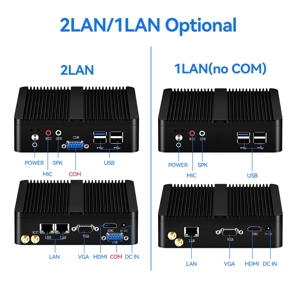 Imagem -02 - Xcy Fanless Mini pc Intel Celeron J1900 J2900 Windows 10 Linux Fino Cliente Minipc Pfsense Micro Lan Porto Computador de Mesa