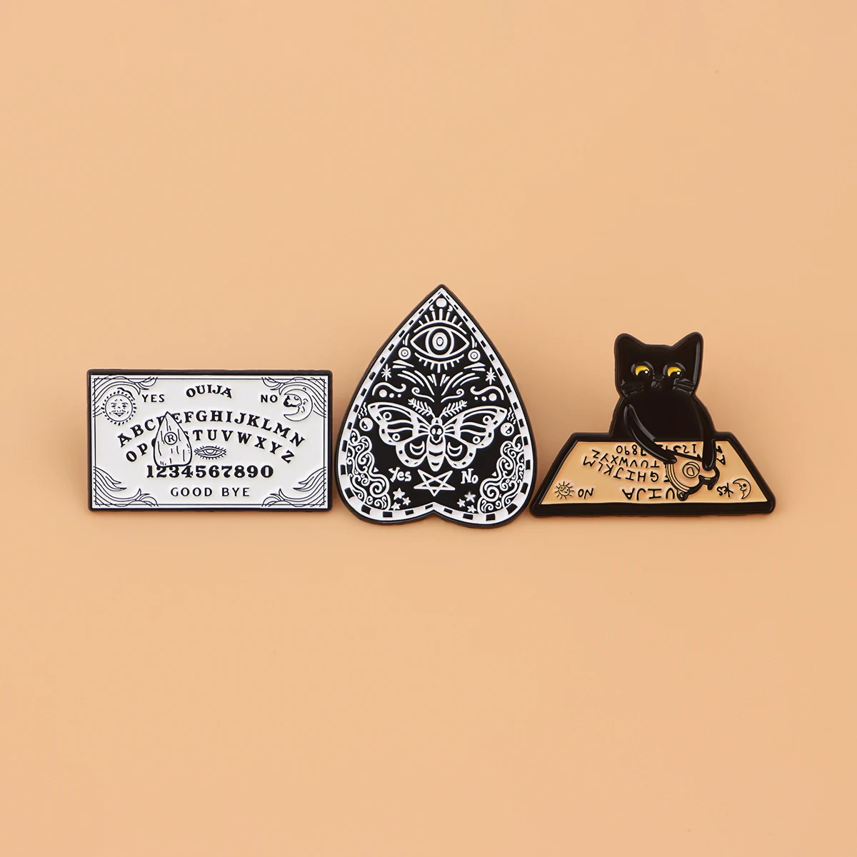 Halloween Witch Enamel Pin Divination Board Ouija Brooches for Women Lapel Pin Metal Badge Collar Jewelry Clothing Accessories