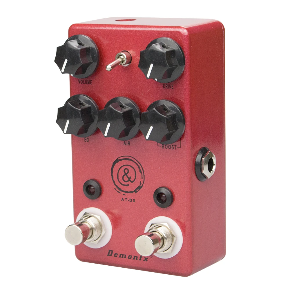 Demonfx-Pedal de efecto de guitarra, distorsión Overdrive, True Bypass, negro y rojo, AT-DS, alta calidad