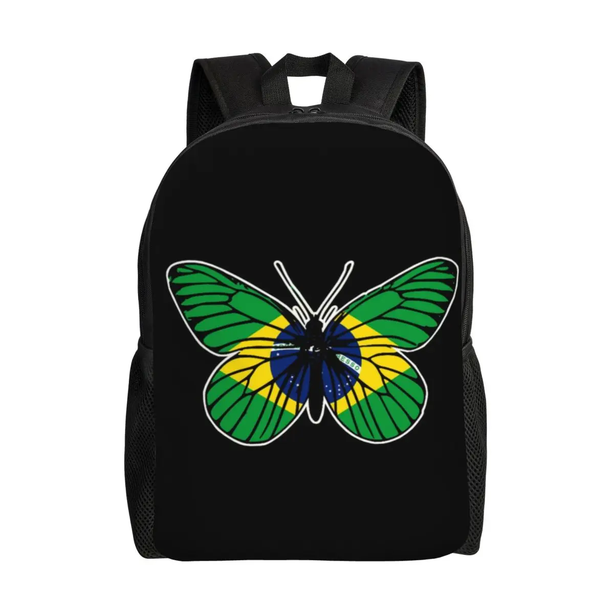 حقيبة ظهر مخصصة للكمبيوتر المحمول بعلم برازيلي للرجال والنساء حقيبة كتب عصرية لطلاب المدارس الجامعية حقائب البرازيل