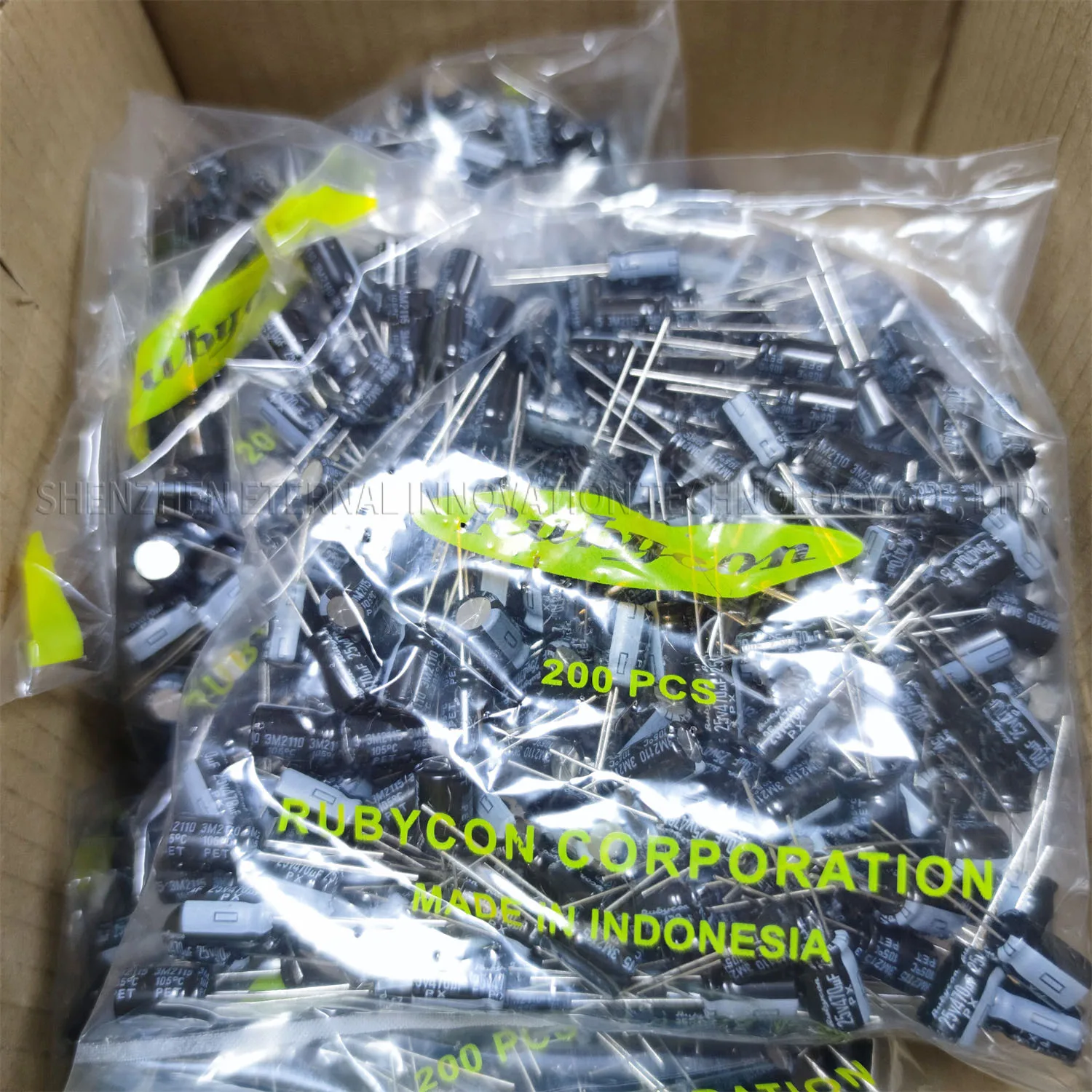 Rubycon Capacitor eletrolítico de alumínio, baixo ESR, longa vida, 25V 470UF PX 8X11.5, 20Pcs