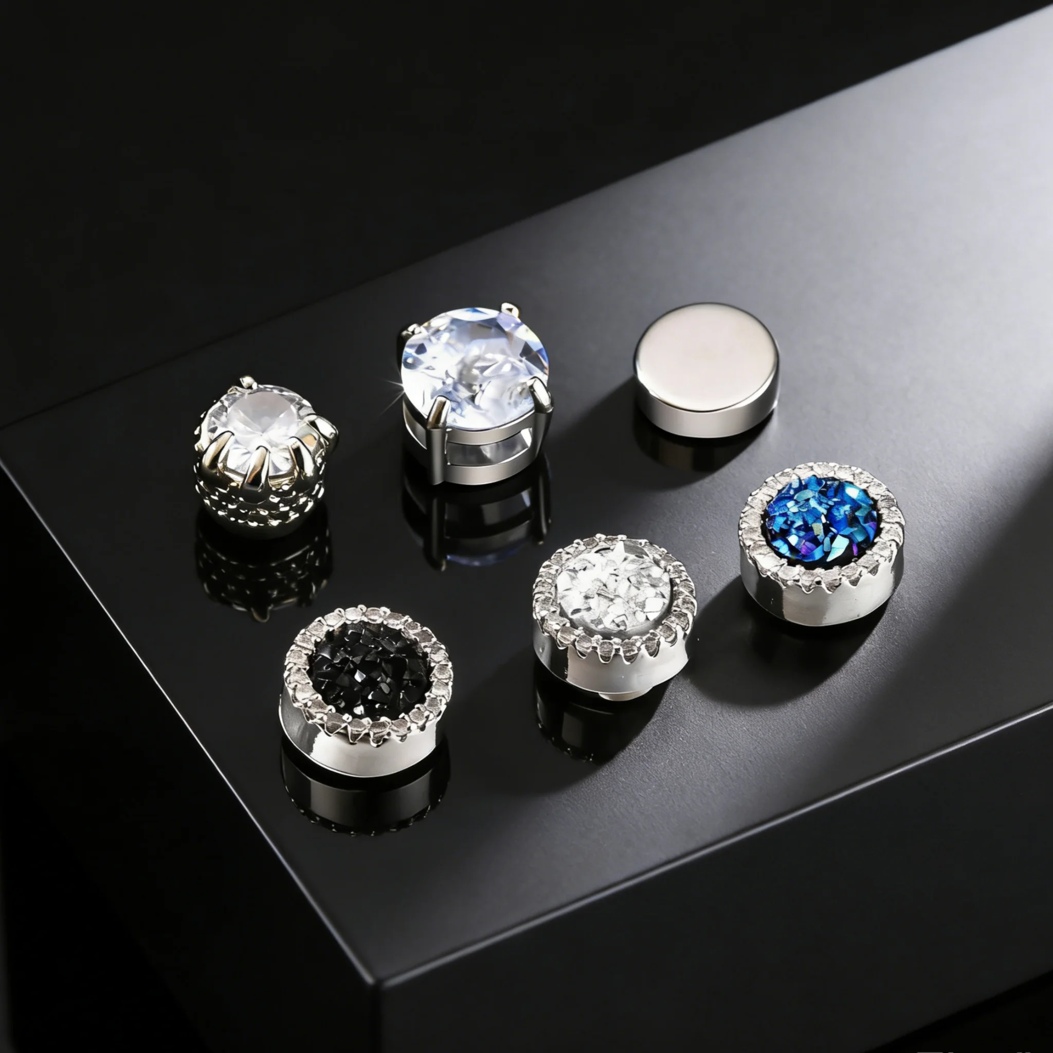 Nicht-Durchstechende Magnetische Ohrclips Runde Zirkon-Metall Kleine Clip-On Ohrringe für Männer Mode Punk Schmuck Geschenke