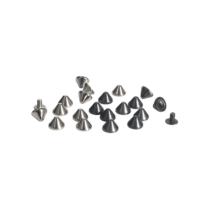 100sets Cone Spots Metal Punk Spike Leathercraft Rivets Bullet Spikes Rivets for Collar Shoes,9*6mm