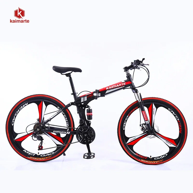 Folding Mountain Bike 26/24 Inch Dual Shock Absorption Disc Brake City Comfortable Student Bicycle Variable Speed Adult Integrat
