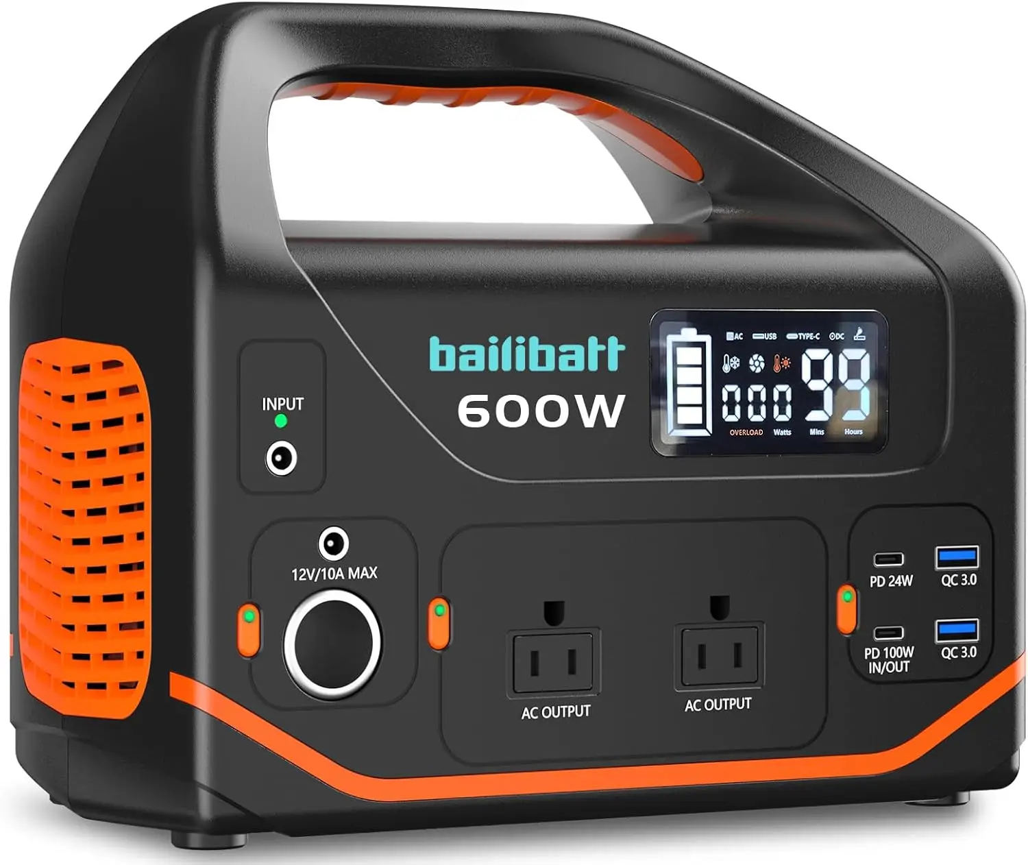 

Portable Power Station 600W 293Wh Camping Lithium Battery, Portable Generator for Home Use Emergency Power Station Backup Travel