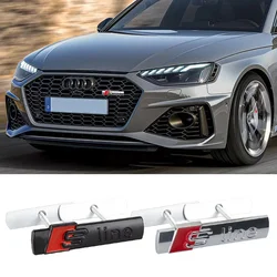 Car Front Grille Emblem S Line Badge Decoration 3D Metal Stickers For Audi A3 Q5 A1 TT R8 Q3 A8 A4 A5 A6 Q6 S3 Q2 S1 Q4 Q7 A7 S7