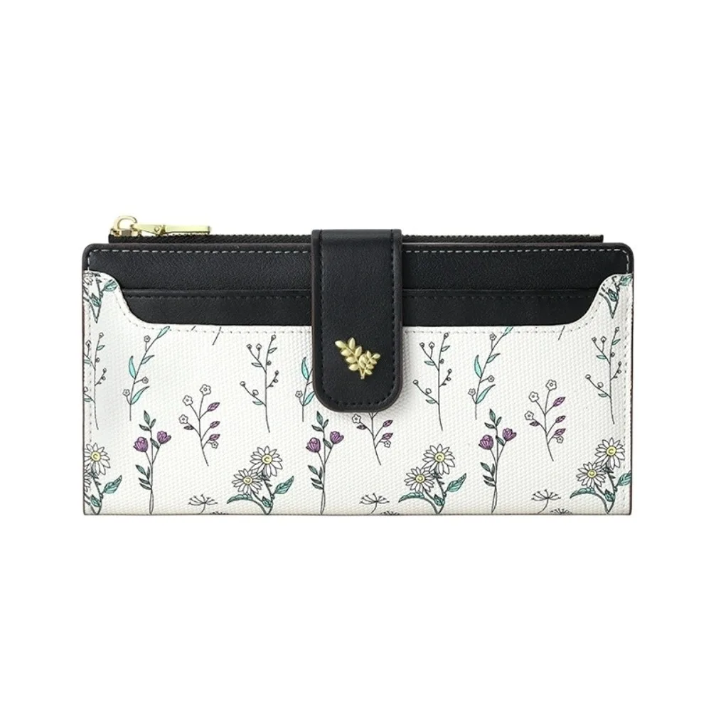 

Card Holder Waterproof Long Folding Wallet Handheld PU Leather Money Purse Bag Zipper Lightweight Check Credit Card Bag Travel