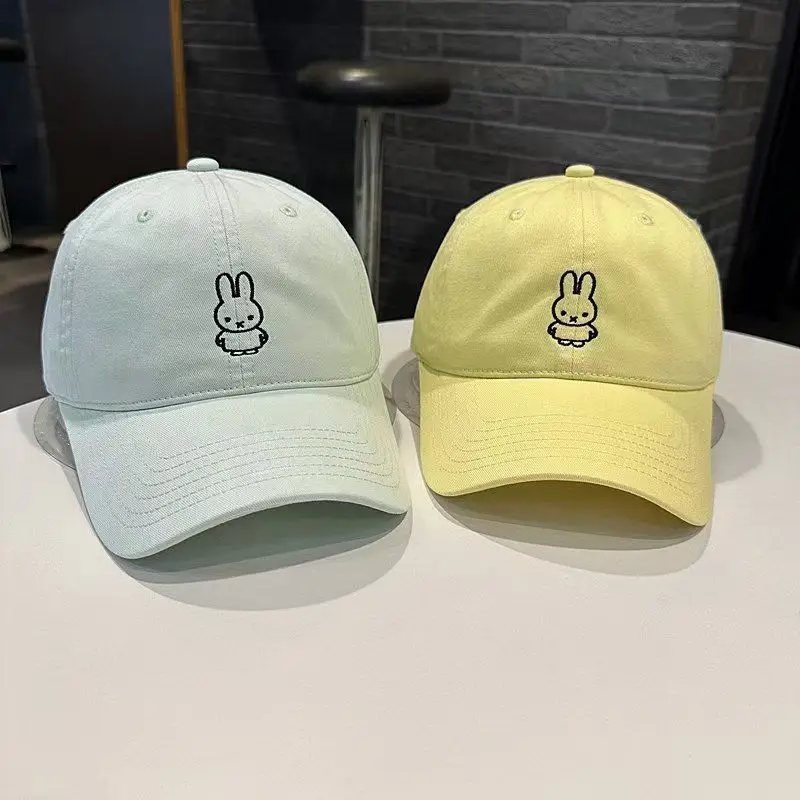 Miffy baseball cap New Creative cute cartoon style rabbit print stylish breathable versatile and sun protective Adjustable Hat