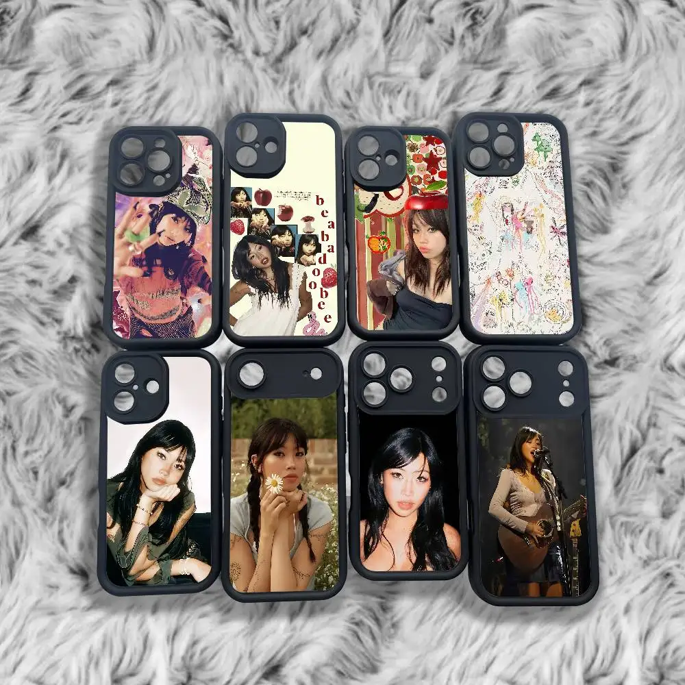 

B-Beabadoobee Vintage Y2k Phone Case For iPhone 17,16,15,14,13,12,11,Pro,Max,Plus,X,XS,SE4,E,Mini Black Thickened border Case