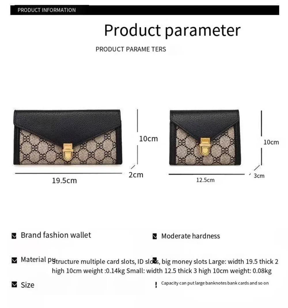 Carteira de alta qualidade para mulheres novo estilo curto de alto valor slot para vários cartões fivela de três dobras carteira longa portátil