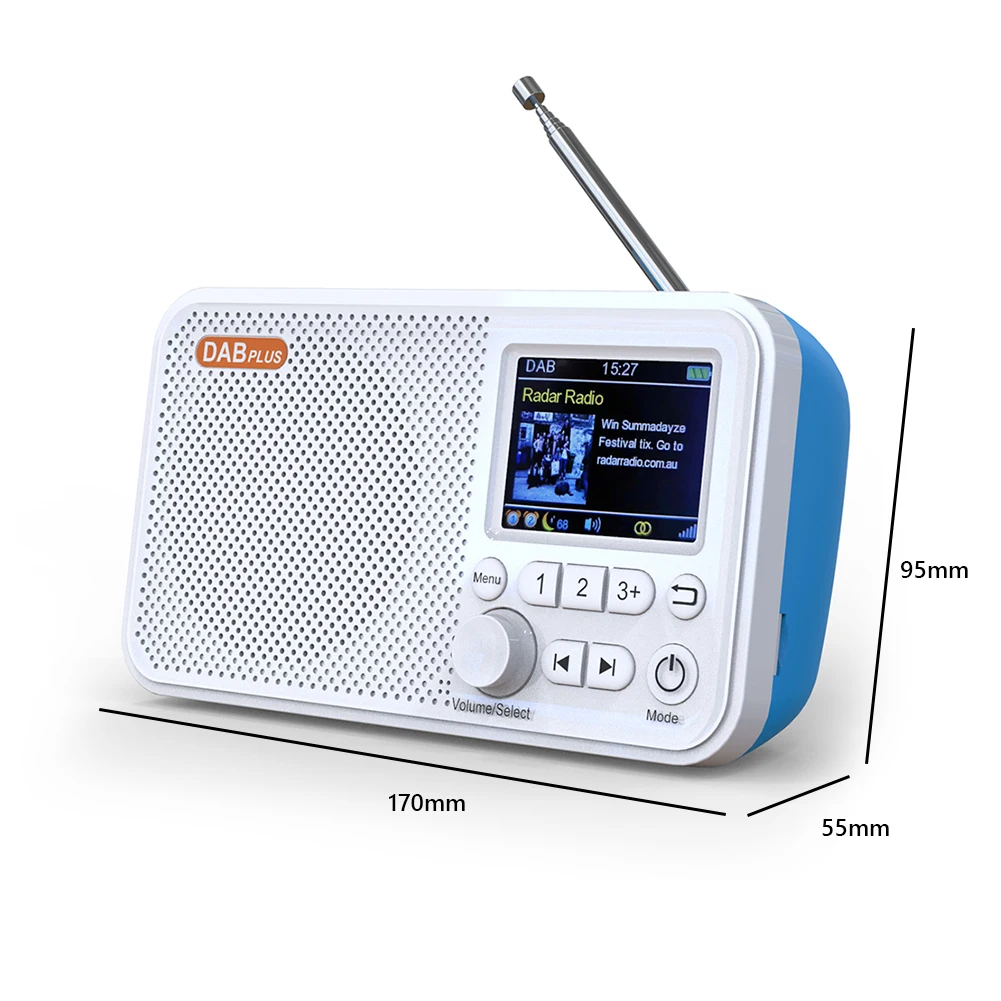 C10 2.4 inch DAB DAB+ FM Digital Radio with Telescopic Antenna Color LCD Display Bluetooth-compatible Broadcasting Radio