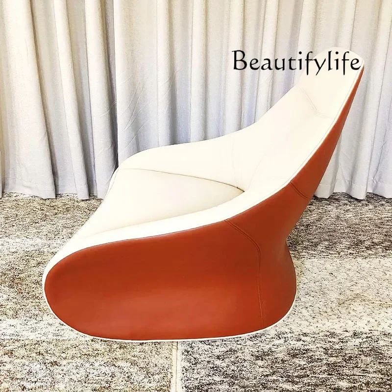 

Modern simple sofa chair stainless steel rotating leisure Nordic creative small apartment light luxury single chair