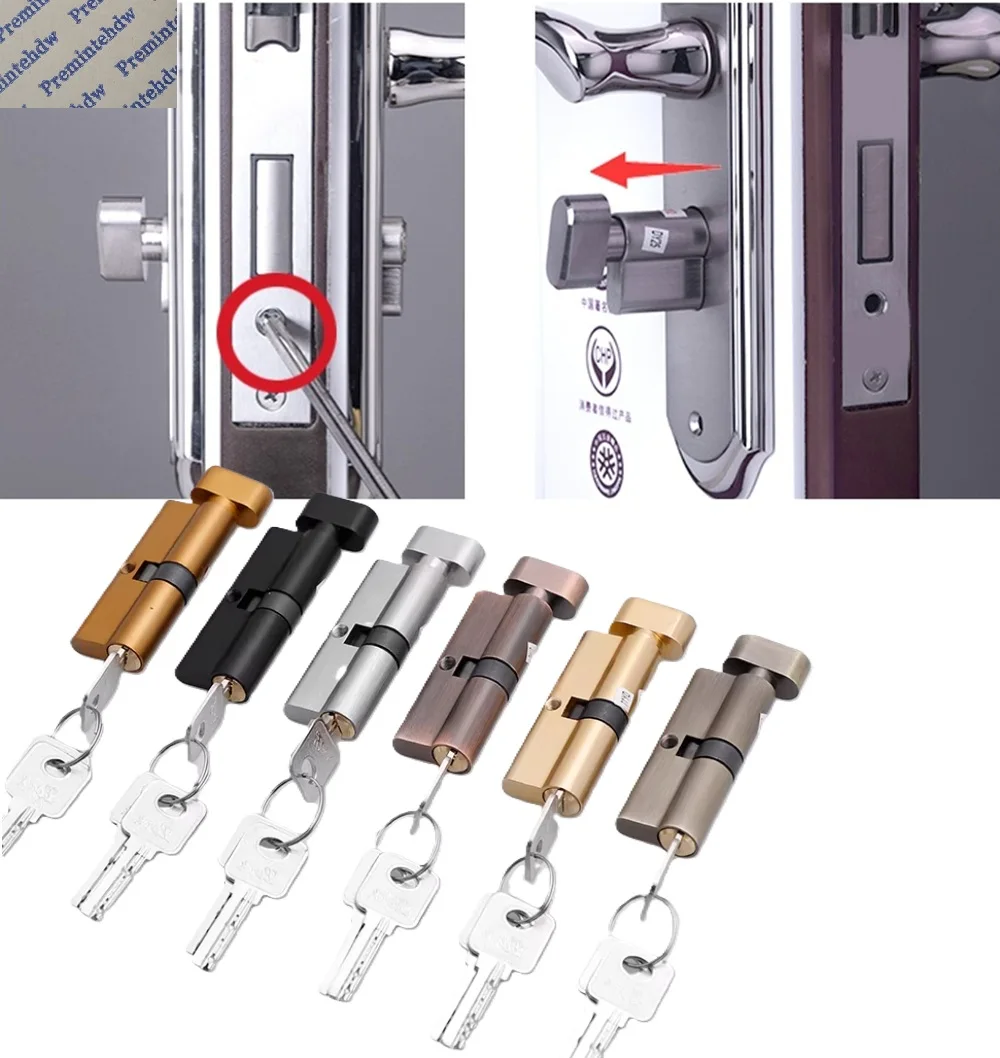 

1 шт. 70 мм внутренний замок для спальни, сменный цилиндр с поворотной ручкой, латунный сердечник, 7-пиновый тумблер