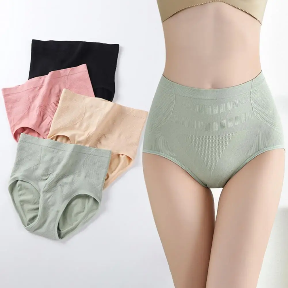 Women Briefs Cozy Soft Breathable Anti-pilling Intimacy Solid Color High Waist Anti-septic Moixture-wicking Women Underpants for