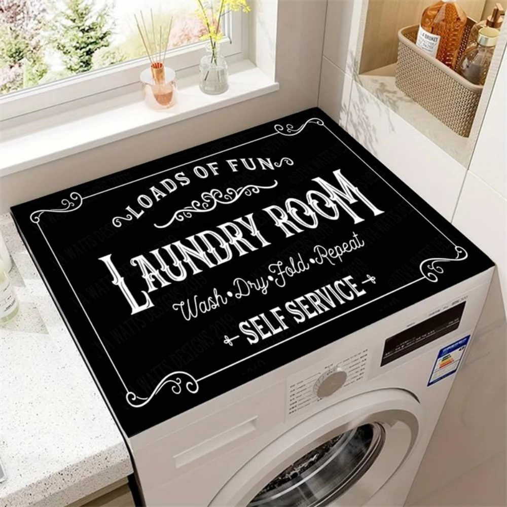 ​​Quick-Dry Washer Cover Pad Laundry Room Washing Machine Dust Pad Waterproof Refrigerator Top Protector Mat Coffee Drain Pad