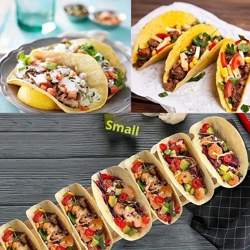 Bamboo Taco Holders Holds 8 Tacos Each Taco Tray Multi-Use Food Stands Hard Shell Tacos Rack For Kitchen Charcuterie Tortillas