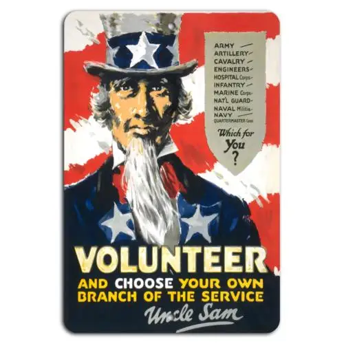 Join and Serve: Choose Your Path with Uncle Sam!-Aluminum-tin sign