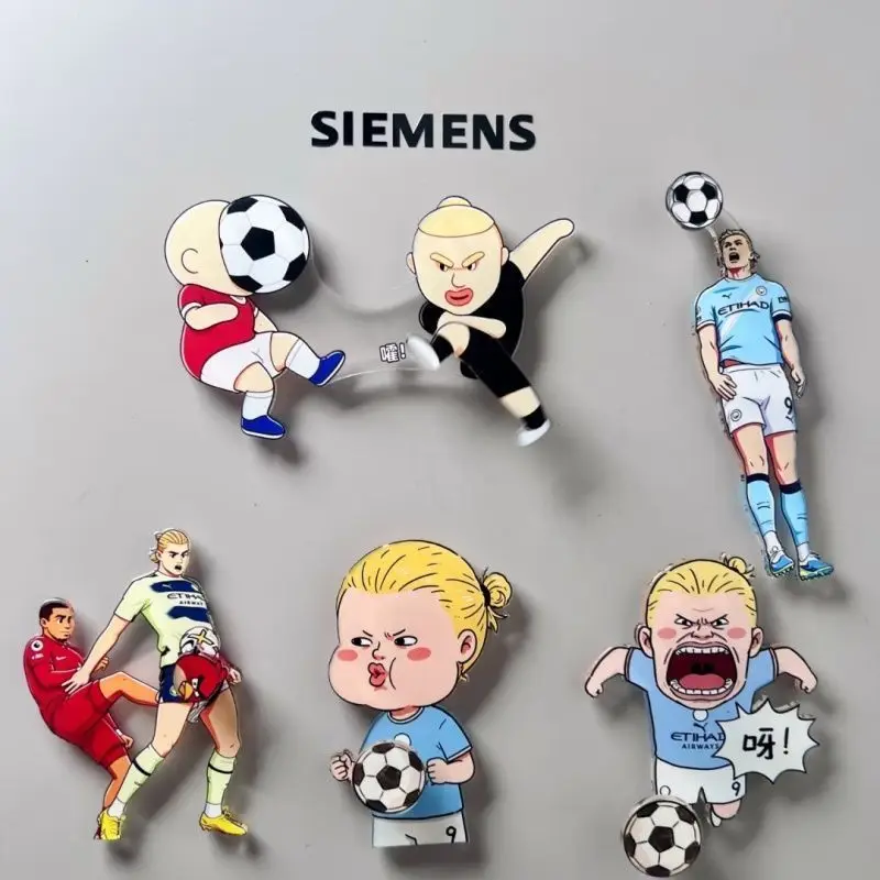 Aimant de réfrigérateur rotatif amusant Haaland, moment de football classique, article pour fans, décoration créative pour cuisine, cadeau
