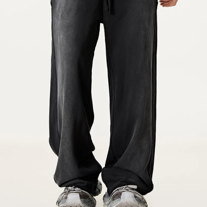 

New Men's Clothing 2025 Summer Scimitar Pants Loose Hem Spray Horsehair Jazz Dance Sports Casual Fashion Long Pants For Men 14MW