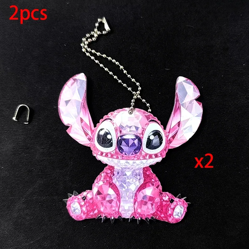 Disney stitch 2d,flat key chains, acrylic , car pendants, bag ornaments,key ornaments, birthday gifts, couple  pendants，pink