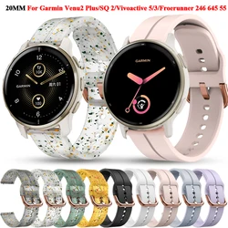 20mm Sport Straps For Garmin Vivoactive 3/5 Venu Sq 2/2 Plus Silicone Watch Band For Vivomove Series/Forerunner 55 245 Bracelet