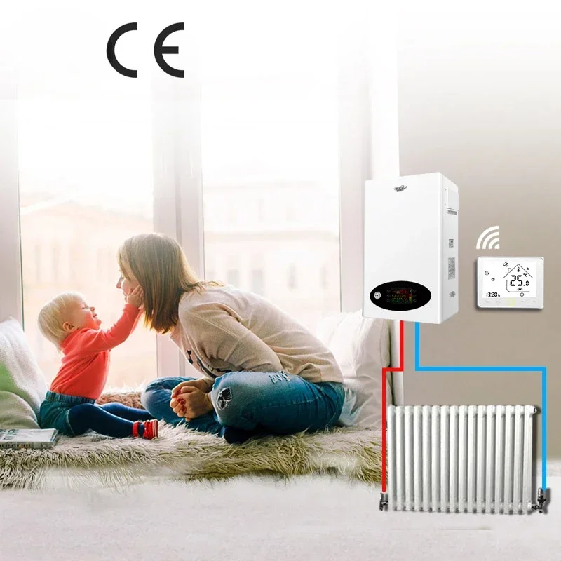 

8-25KW Wall Hung Electric Home Heating System Boiler For Underfloor Radiator Heating