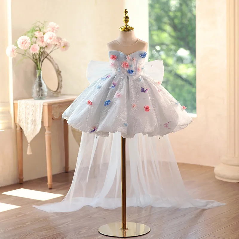 Gorgeous girls dressed up to attend the banquet dress new graduation ceremony host dress wedding guest children's clothing