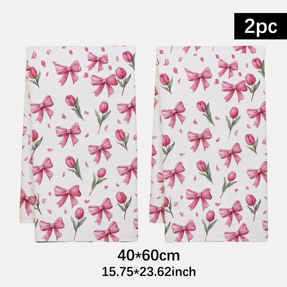 2pcs 40x60cm Pink Series Christmas Dishcloth Tea Towel Kitchen Grid  Cleaning Wash Cloth Girl Women Merry Christmas Gifts