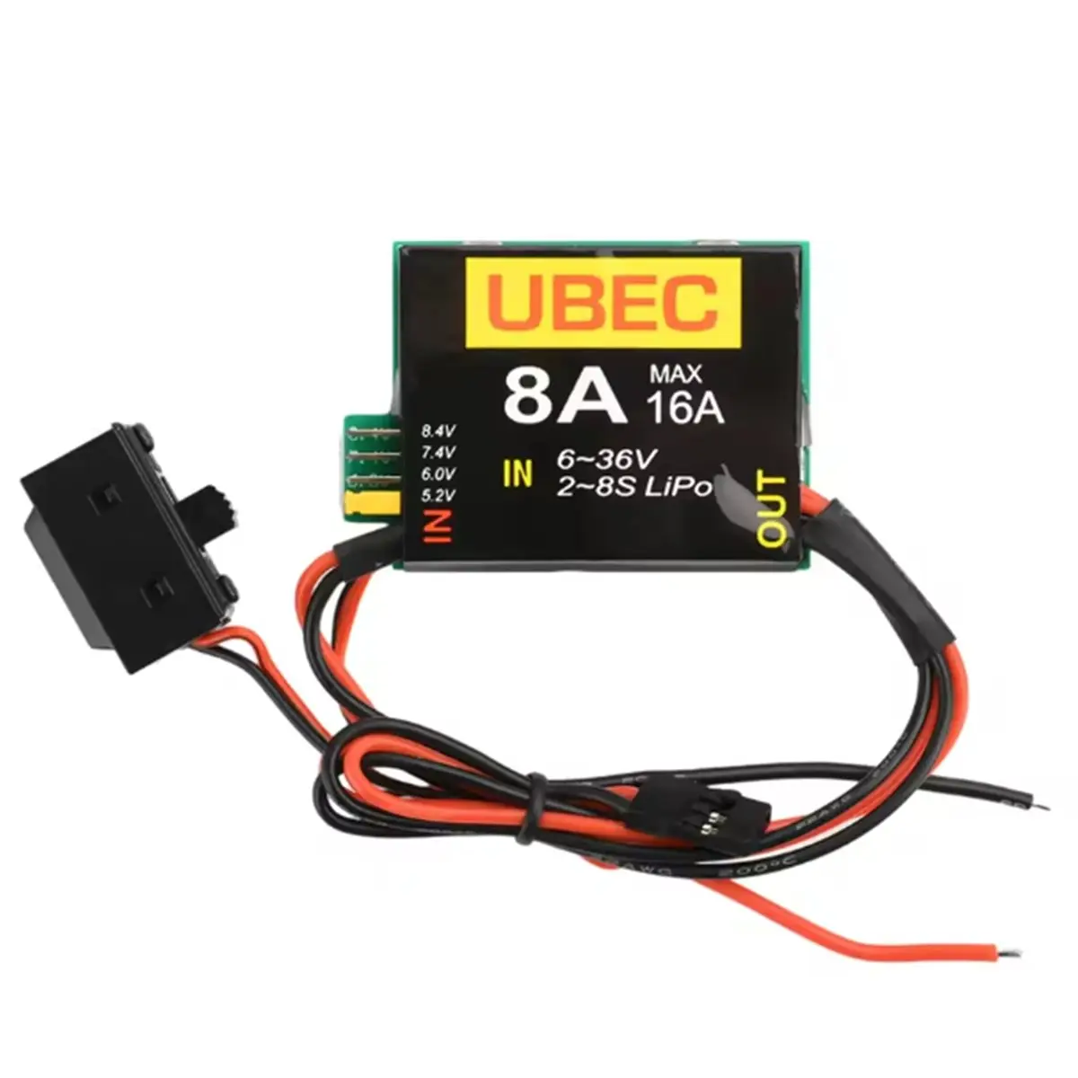 N86R 2S-6S 6-36V DUAL UBEC 8A /16A 5.2/6.0/7.4V/8.4V Servo Separate Power Supply RC Car Fix-Wing Airplane Robot Arm