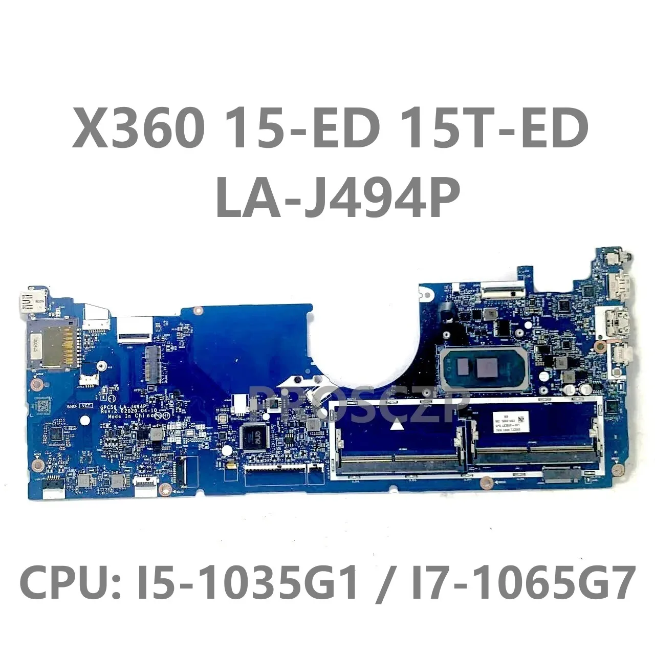 L93868-601 L93870-601 L93872-601 LA-J494P Mainboard For HP X360 15-ED Laptop Motherboard With I5-1035G1 / I7-1065G7 CPU 100%Test