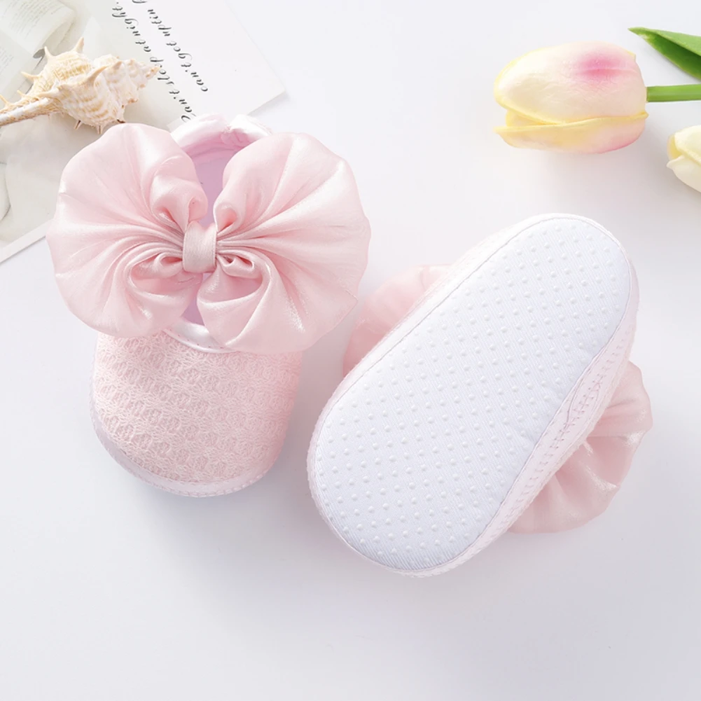 Baywell Baby Girl First Walkers - Cute Bow Design Soft Sole Toddler Shoes Perfect for Baptism  0-12 Months