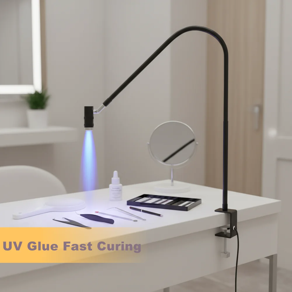 UV Lash Lamp 6W UV Glue Quick Curing Light for Eyelash Extension Nail Dryer 360° Gooseneck Glue Cure Lighting - view 2