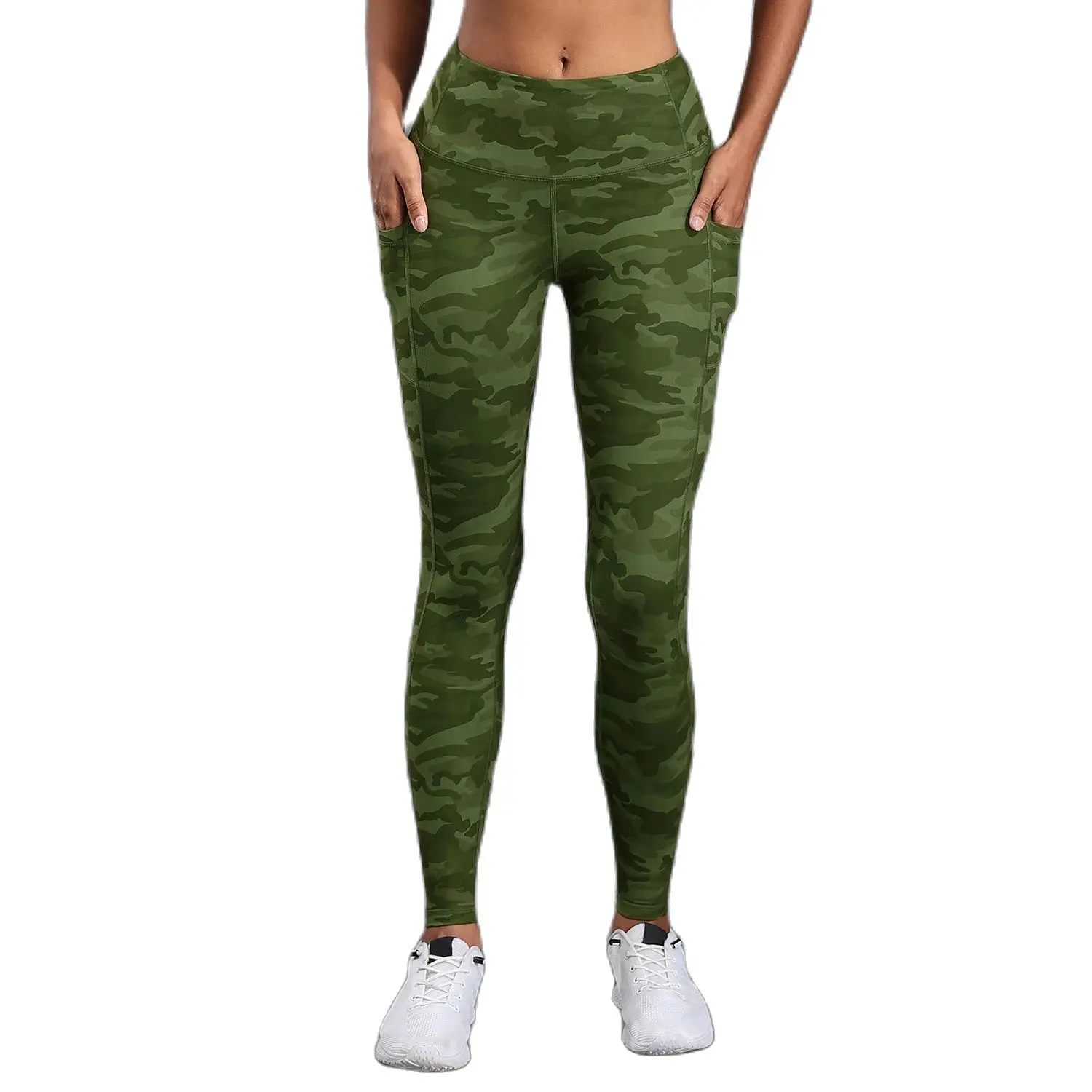 Women Digital Printing Sports Leggings with Pockets High Waist Butt Lifting Yoga Pants Gym Fitness Tight Casual Wear