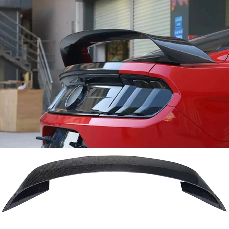 For Ford Mustang 2015-2020 350 Carbon Fiber Tail fins Rear Trunk Spoiler Guide Wing Rear Wing Car Trunk Diverter upgrade body ki