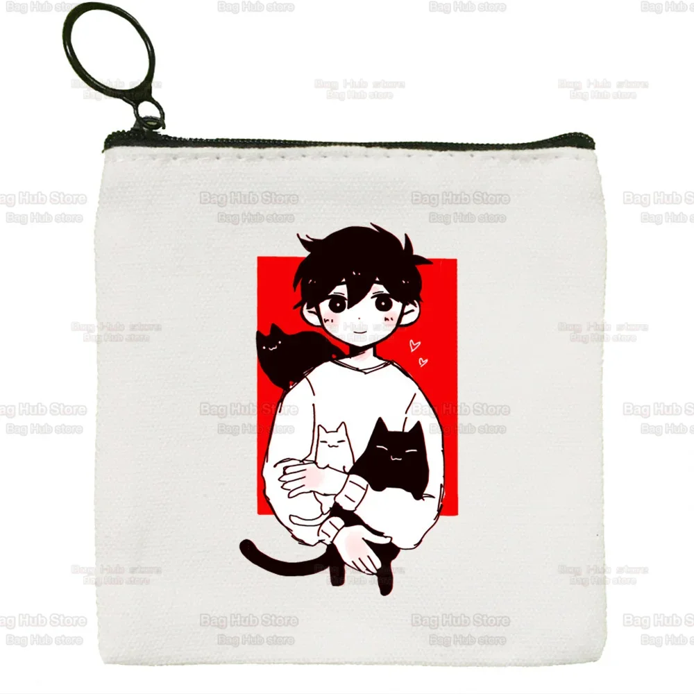 Omori Graphic Cartoon Coin Purse Female Mini Canvas Art Cute Key Case Coin Purse Student Wallet