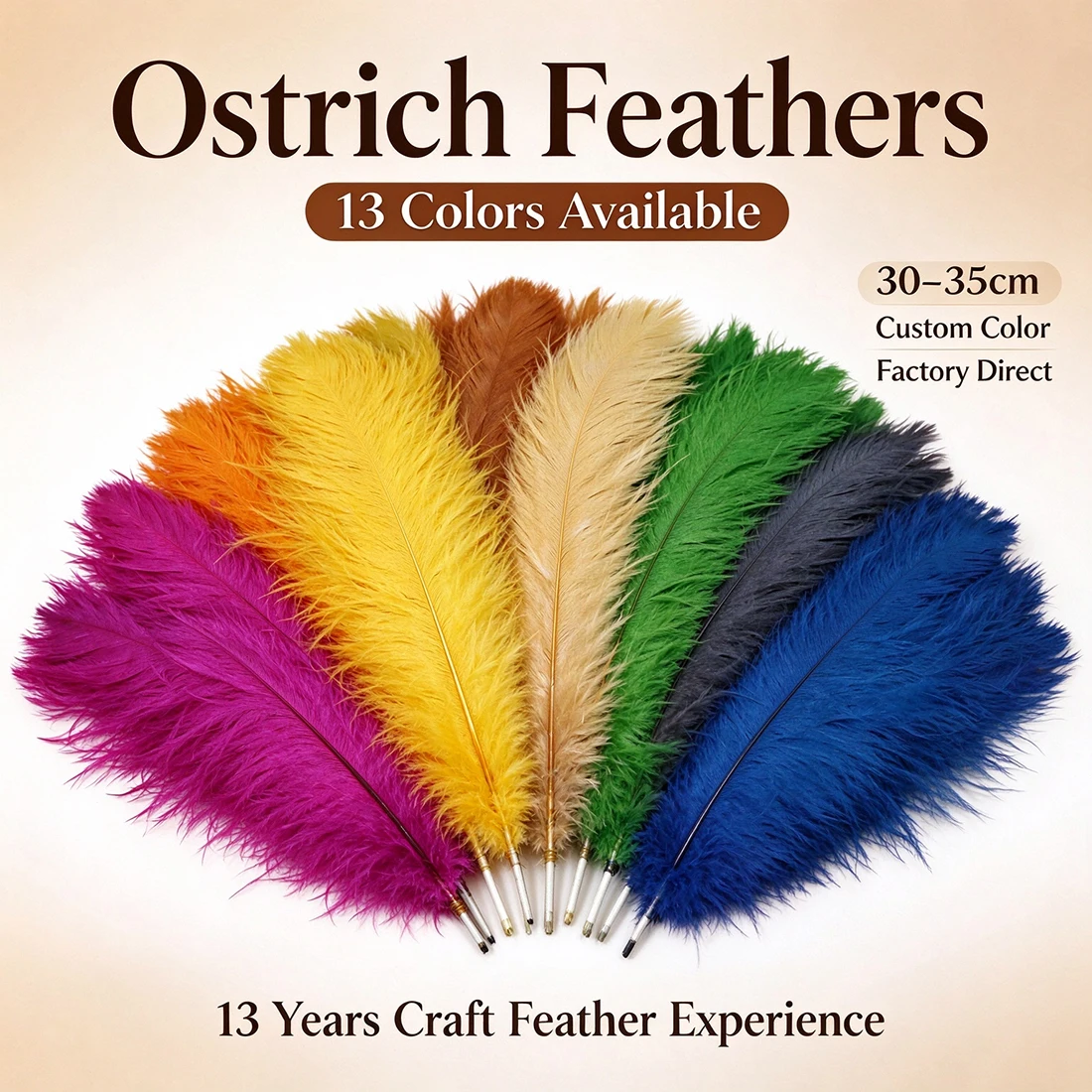 ZPDECOR Ostrich Feathers 30-35cm 16-18 Inch Natural Bird Feathers for DIY Crafts Home Decor