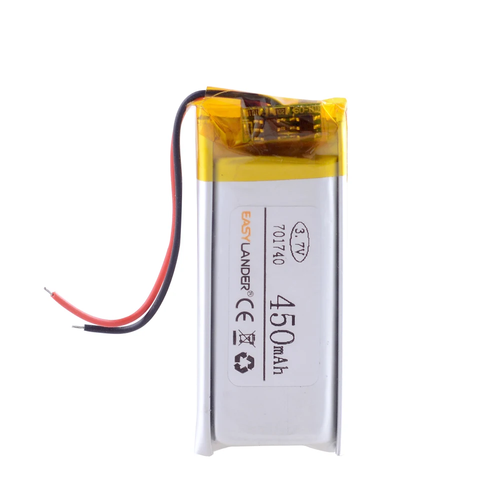 3.7V 450mAH 701740 Polymer lithium ion / Li-ion Rechargeable battery for DVR,GPS,mp3,mp4