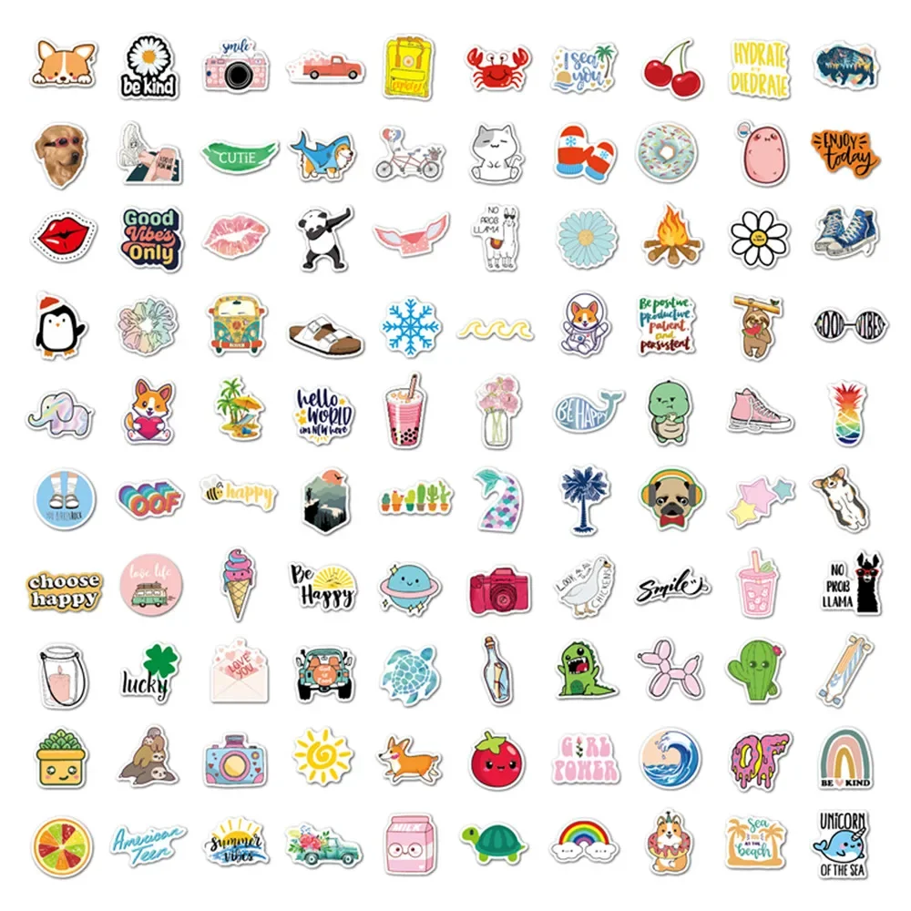 400PCS Trendy Aesthetic Stickers for Water Bottle Laptop Vsco Stickers Waterproof Vinyl Cute Stickers