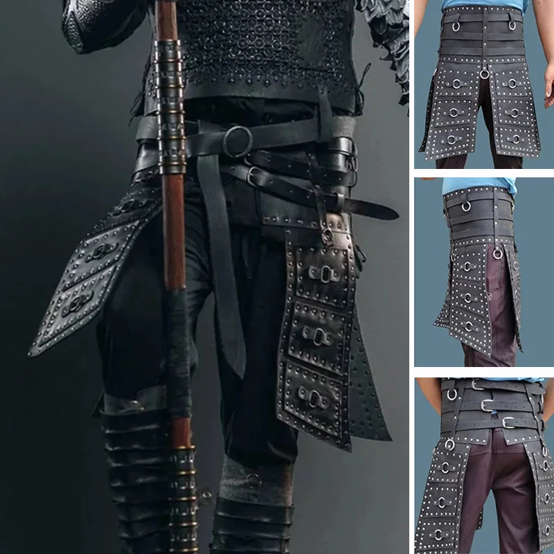 Medieval Viking Knight Cosplay Leather Tasset Belt Nordic Warrior Pirate Battle Skirt Gothic Steampunk Armor Faulds LARP Costume