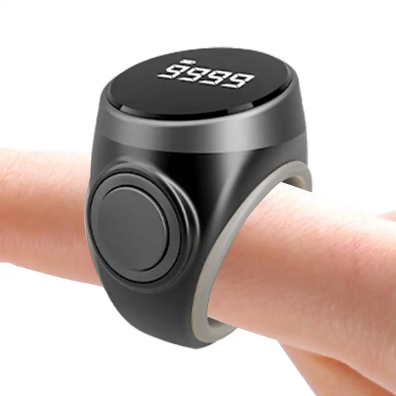 Счетчик пальцев, 4-значный счетчик пальцев, кольцо-кликер с большим цифровым дисплеем, портативный помощник для подсчета молитв, счетчик чисел