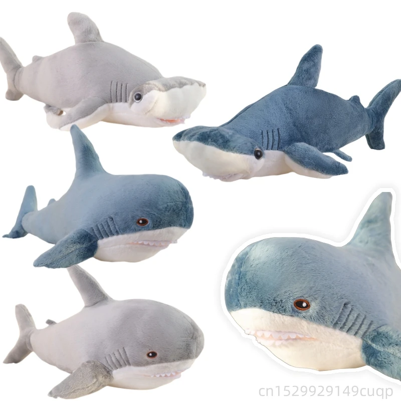 50cm Creative Simulation Shark Marine Creature Plush Doll Pillow Gray Blue Shark Two-Headed Shark Animal Doll Home Decor