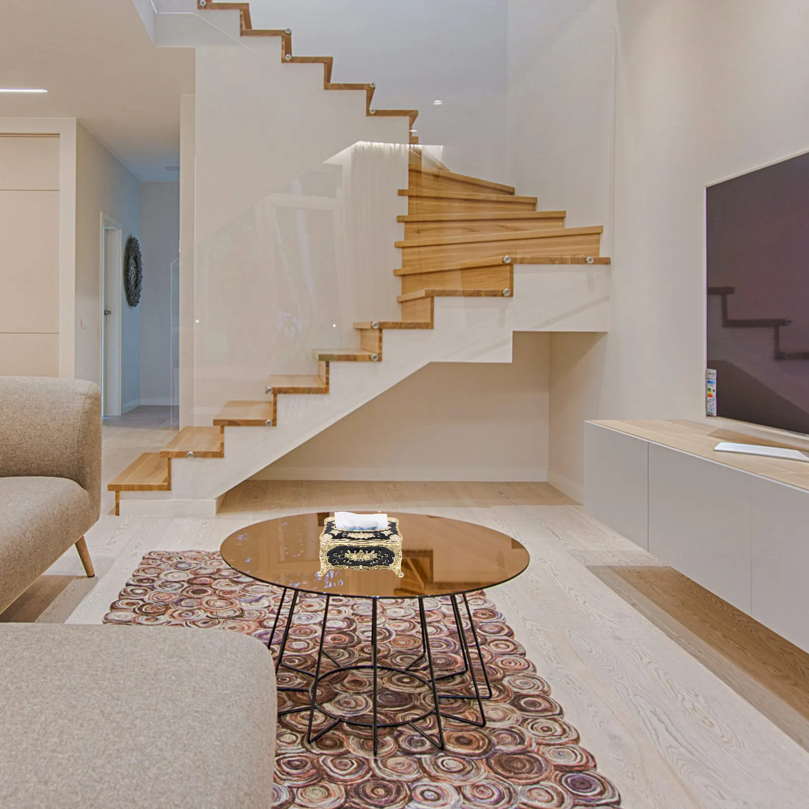 

Gold Edge European Style Tissue Box Practical Napkin Holder Decorative Paper Extraction Case Home Desktop Tissue