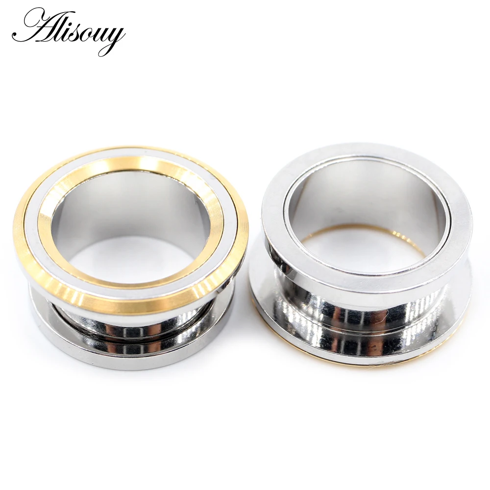 Alisouy 2 Stück 6-25mm Edelstahl Runde Ohrstöpsel zum Aufschrauben Tunnel Expander Stretchers Gauges Ohrringe Piercing Körperschmuck – Detail 7