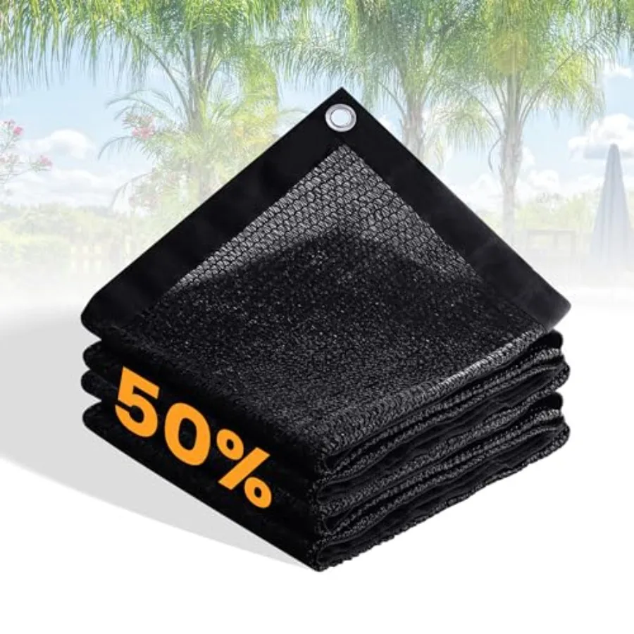 

50 черных садовых козырьков, ткань для солнцезащитного козырька для уличных растений, теплицы, ухода за газоном с защитой от ультрафиолета, легкий сетчатый чехол