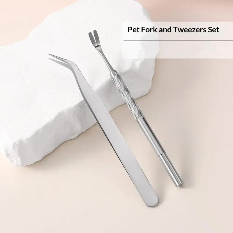 1Set Portable Tick Removal Tweezers Painless Tick Remover Tool For Dogs Cats Pets Human Tick Extractor Accessories