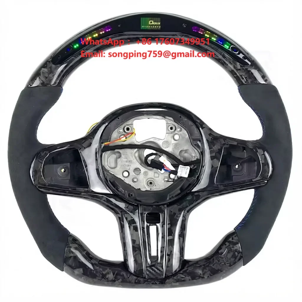 Custom Car Modified Upgraded Smart LED RPM Display Forged Carbon Fiber Steering Wheel for BMW M3 M4 G20 G30 G80 G32 G34 G36