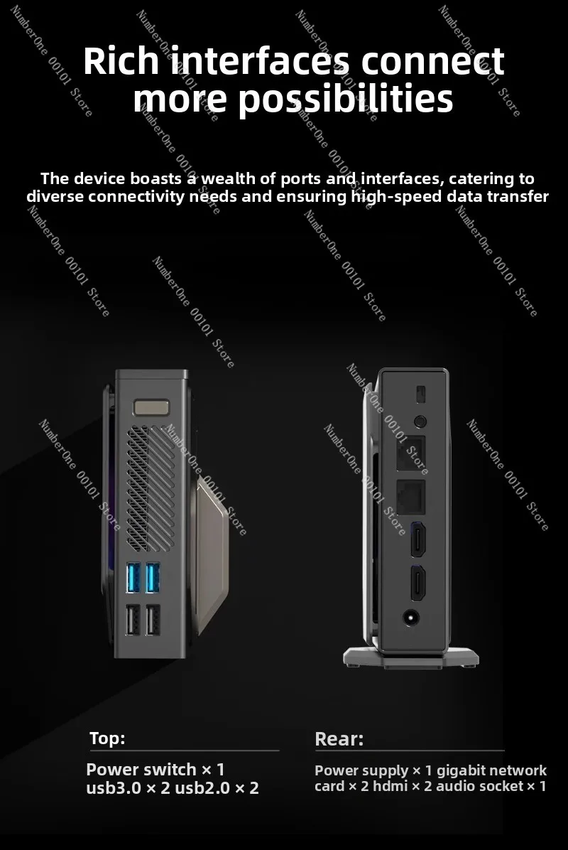 الجيل الثاني عشر N150 مضيف صغير Win11 ثنائي المنفذ DDR4 للمكتب والمنزل كمبيوتر صغير