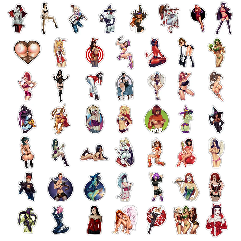 10/30/50PCS Sexy Devil Women Beauty Lady Girls Stickers Graffiti DIY Phone Helmet Luggage Guitar Skateboard Waterproof Stickers