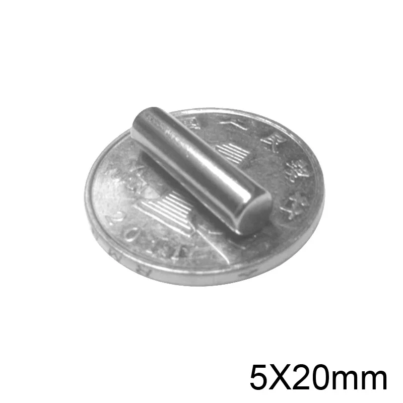 5x20 mm Rare Earth Magnets Diameter 5x20mm Small Round Magnets 5mm X 20mm Permanent Neodymium Magnets Strong 5*20