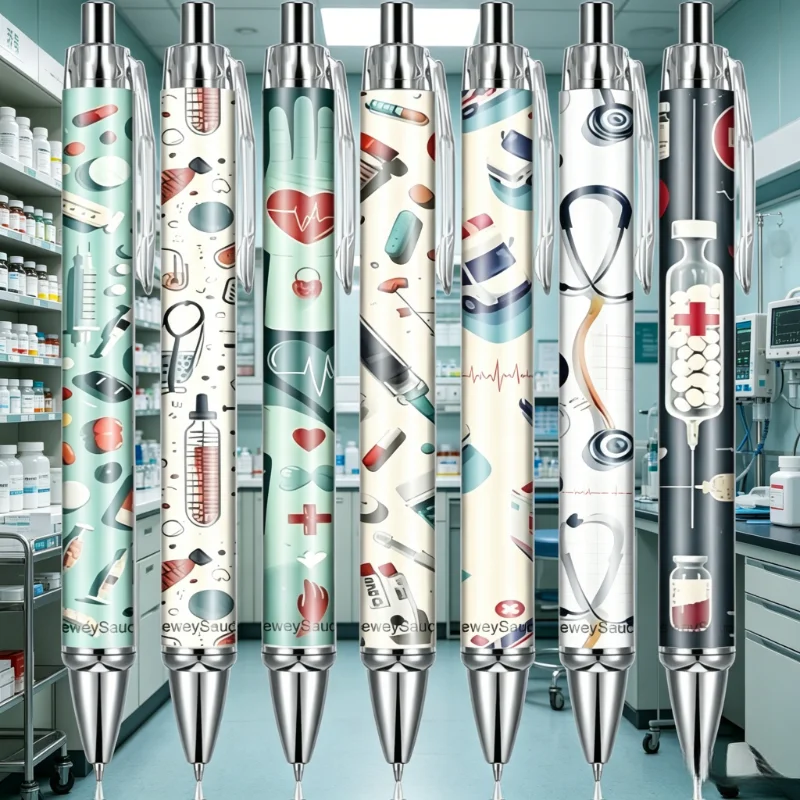 7/16 Pcs Creative Nurse Themed Ballpoint Pens, Retractable Medical Ink Pens, Desktop Decor Gifts & Daily Work Essentials
